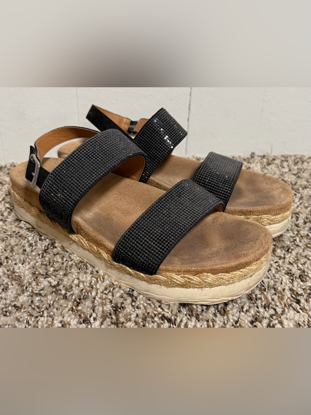 White Mountain Wedge Strap Sandals